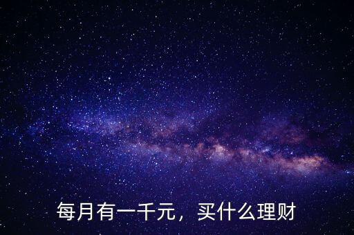 每月有一千元，買什么理財(cái)