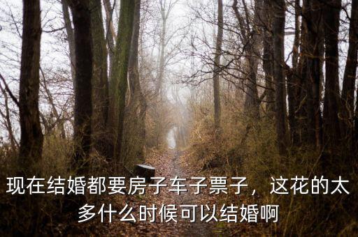 現(xiàn)在結婚都要房子車子票子，這花的太多什么時候可以結婚啊