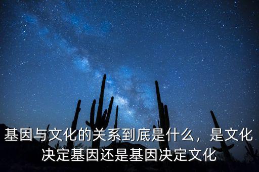 基因與文化的關(guān)系到底是什么，是文化決定基因還是基因決定文化