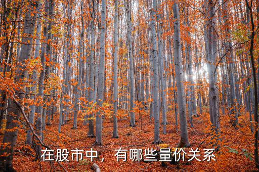 在股市中，有哪些量價關系