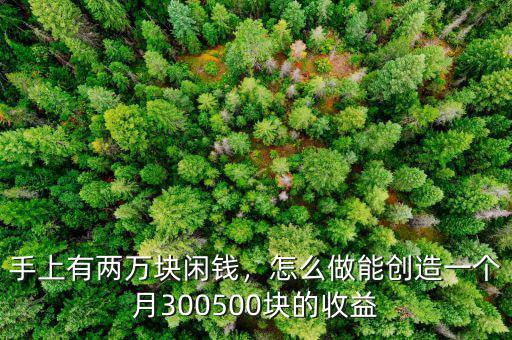 手上有兩萬(wàn)塊閑錢，怎么做能創(chuàng)造一個(gè)月300500塊的收益