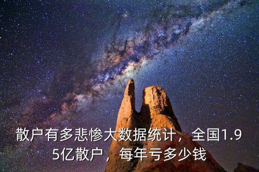 散戶有多悲慘大數(shù)據(jù)統(tǒng)計，全國1.95億散戶，每年虧多少錢