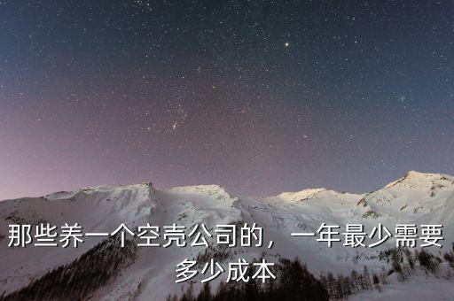那些養(yǎng)一個(gè)空殼公司的，一年最少需要多少成本