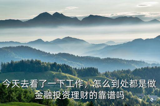 今天去看了一下工作，怎么到處都是做金融投資理財?shù)目孔V嗎