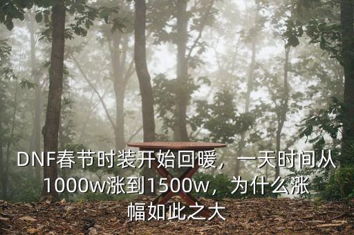 DNF春節(jié)時裝開始回暖，一天時間從1000w漲到1500w，為什么漲幅如此之大