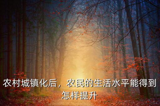 農(nóng)村城鎮(zhèn)化后，農(nóng)民的生活水平能得到怎樣提升