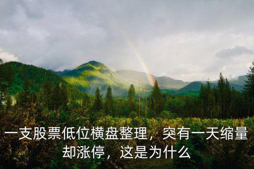 一支股票低位橫盤整理，突有一天縮量卻漲停，這是為什么