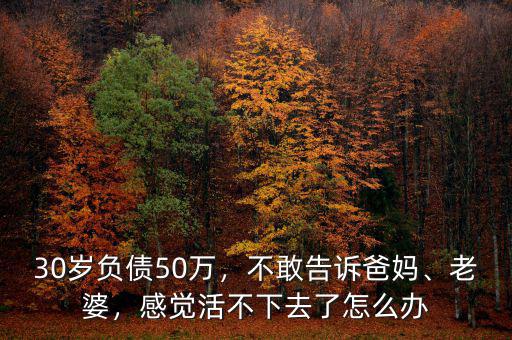 30歲負(fù)債50萬，不敢告訴爸媽、老婆，感覺活不下去了怎么辦