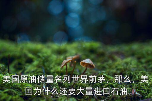 美國(guó)原油儲(chǔ)量名列世界前茅，那么，美國(guó)為什么還要大量進(jìn)口石油