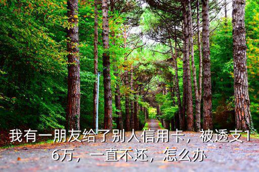 我有一朋友給了別人信用卡，被透支16萬，一直不還，怎么辦