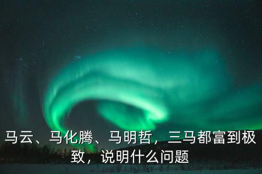 馬云、馬化騰、馬明哲，三馬都富到極致，說明什么問題
