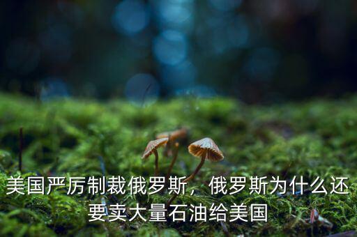 美國嚴(yán)厲制裁俄羅斯，俄羅斯為什么還要賣大量石油給美國