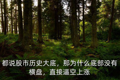 都說股市歷史大底，那為什么底部沒有橫盤，直接逼空上漲