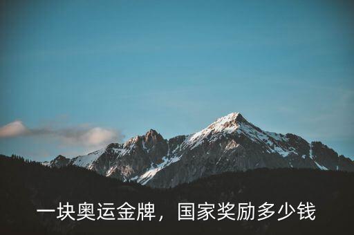 一塊奧運金牌，國家獎勵多少錢