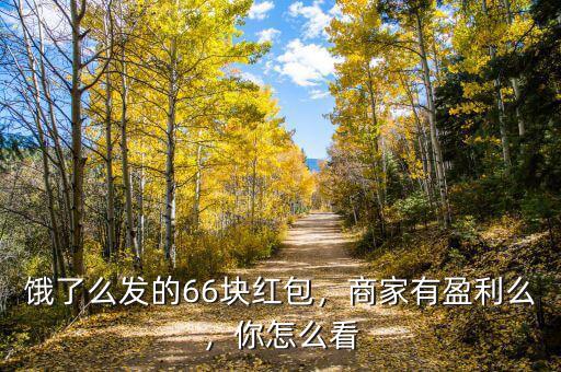 餓了么發(fā)的66塊紅包，商家有盈利么，你怎么看