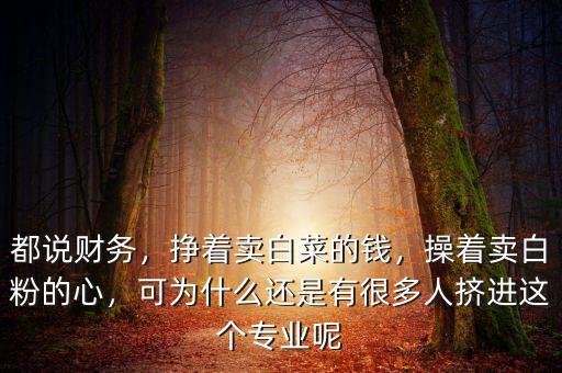 都說財(cái)務(wù)，掙著賣白菜的錢，操著賣白粉的心，可為什么還是有很多人擠進(jìn)這個(gè)專業(yè)呢
