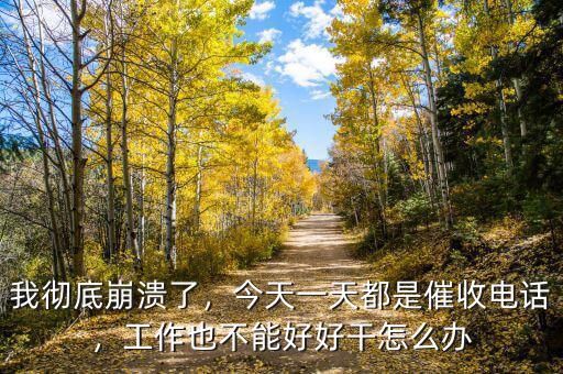 我徹底崩潰了，今天一天都是催收電話，工作也不能好好干怎么辦