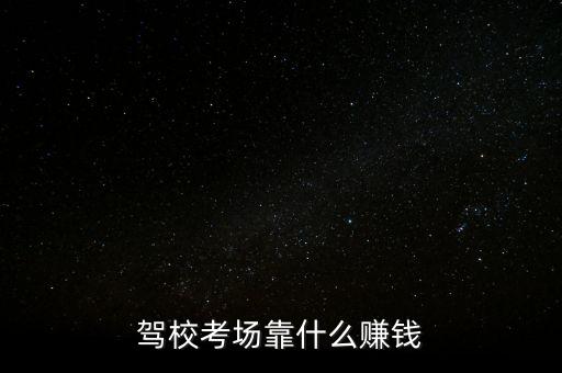 駕?？紙?chǎng)靠什么賺錢