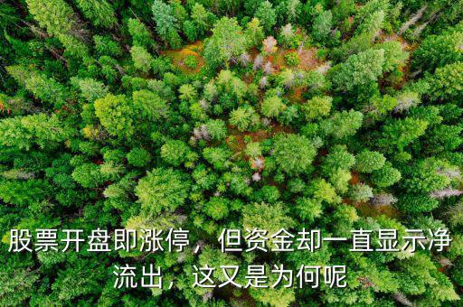 股票開盤即漲停，但資金卻一直顯示凈流出，這又是為何呢