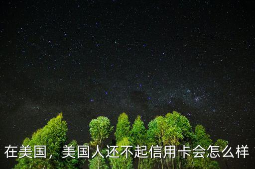 在美國，美國人還不起信用卡會怎么樣