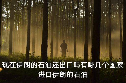 現在伊朗的石油還出口嗎有哪幾個國家進口伊朗的石油