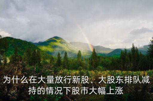 為什么在大量放行新股、大股東排隊減持的情況下股市大幅上漲