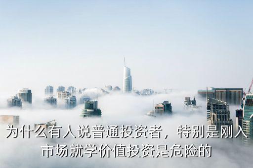 為什么有人說普通投資者，特別是剛?cè)胧袌?chǎng)就學(xué)價(jià)值投資是危險(xiǎn)的