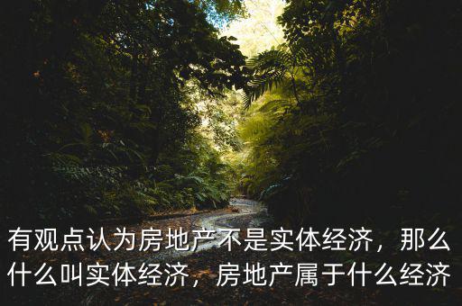有觀點認(rèn)為房地產(chǎn)不是實體經(jīng)濟，那么什么叫實體經(jīng)濟，房地產(chǎn)屬于什么經(jīng)濟