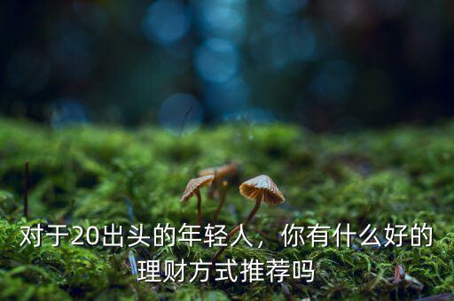對(duì)于20出頭的年輕人，你有什么好的理財(cái)方式推薦嗎