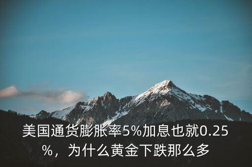 美國(guó)通貨膨脹率5%加息也就0.25%，為什么黃金下跌那么多