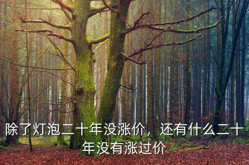除了燈泡二十年沒漲價(jià)，還有什么二十年沒有漲過價(jià)