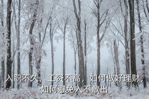 入職不久，工資不高，如何做好理財，如何避免入不敷出