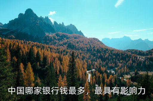 中國(guó)哪家銀行錢最多，最具有影響力