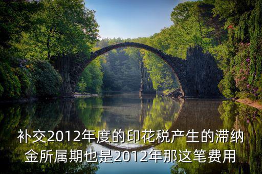 補交印花稅屬期是什么意思，補交2012年度的印花稅產(chǎn)生的滯納金所屬期也是2012年那這筆費用