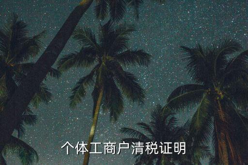 清稅證明能證明什么資料，個(gè)體工商戶清稅證明
