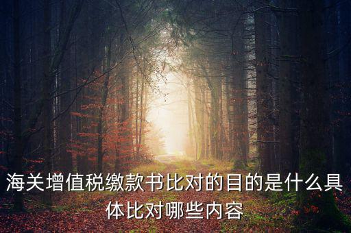 海關(guān)票為什么比對(duì)，海關(guān)增值稅繳款書(shū)比對(duì)的目的是什么具體比對(duì)哪些內(nèi)容