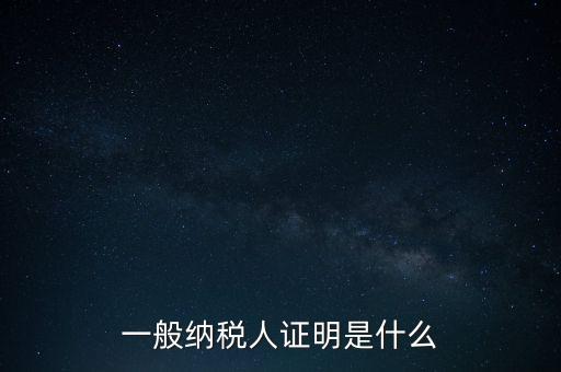 一般納稅人信息是什么，納稅人的基本信息是什么