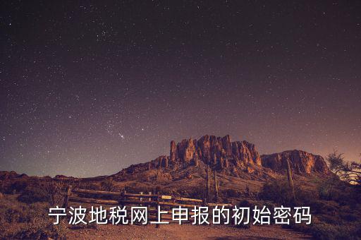 寧波地稅網(wǎng)頁(yè)版改密碼是什么，寧波地稅網(wǎng)上申報(bào)的初始密碼