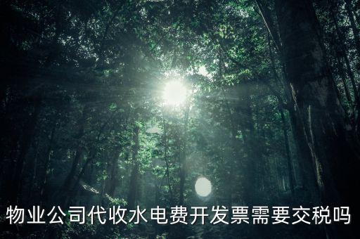 物業(yè)水費要交什么稅，2022年4月物業(yè)公司開水電費發(fā)票稅率