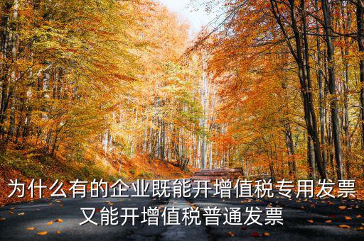 為什么有的企業(yè)既能開(kāi)增值稅專用發(fā)票又能開(kāi)增值稅普通發(fā)票