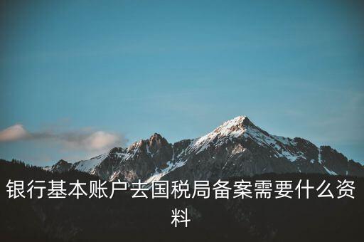 銀行基本賬戶(hù)去國(guó)稅局備案需要什么資料