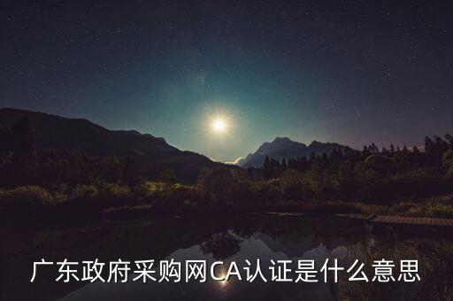 ca認(rèn)證是什么意思，廣東政府采購網(wǎng)CA認(rèn)證是什么意思