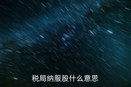 稅收中的納服是指什么，國稅局納服科是干什么的
