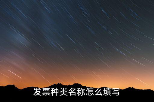 發(fā)票票種是填什么，發(fā)票類型號是什么啊