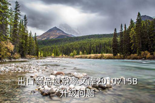 什么是退稅率文庫(kù)，出口商品退稅率文庫(kù)2010715B升級(jí)問(wèn)題
