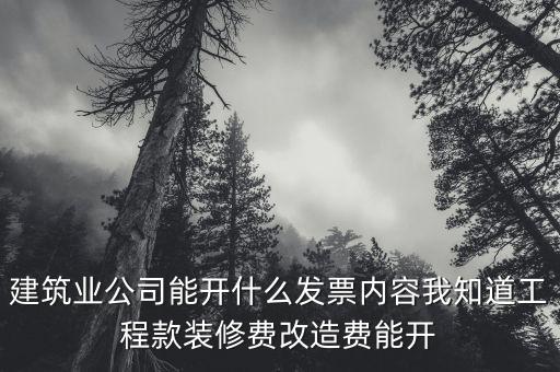 建筑業(yè)開(kāi)票開(kāi)什么內(nèi)容，建筑行業(yè)需要開(kāi)些什么票