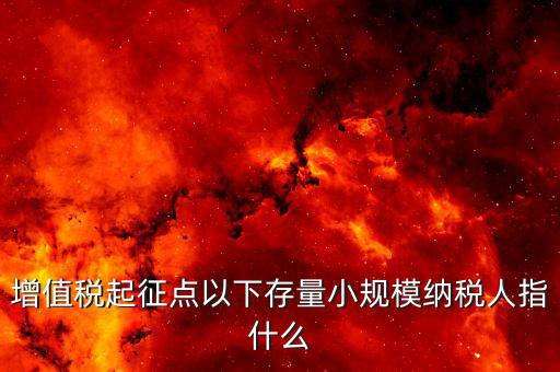 什么叫存量一般納稅人，什么是存量稅