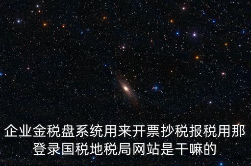 金稅盤是干什么用的，企業(yè)金稅盤系統用來開票抄稅報稅用那登錄國稅地稅局網站是干嘛的