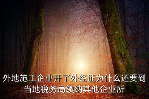 外經(jīng)證為什么要繳銷，到國(guó)稅開(kāi)的外行證為什么要去撤銷