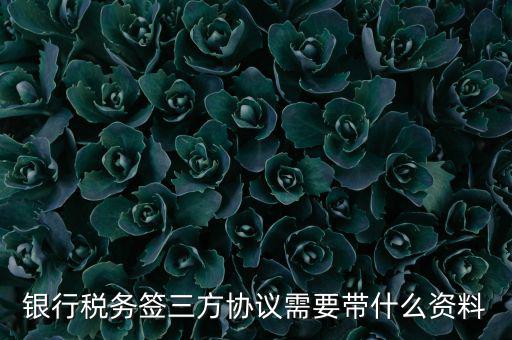 銀稅協(xié)議需要什么證件，銀行稅務簽三方協(xié)議需要帶什么資料